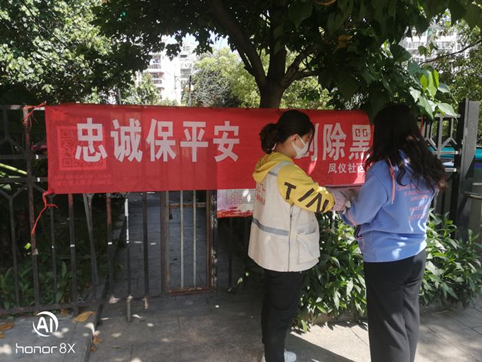鳳儀社區：借力“4.15”開展掃黑除惡宣傳活動
